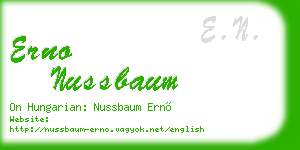 erno nussbaum business card